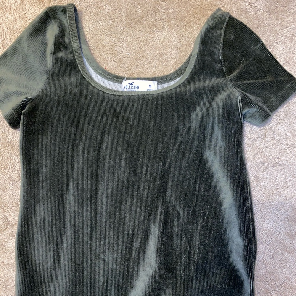 Olive green velvet top
